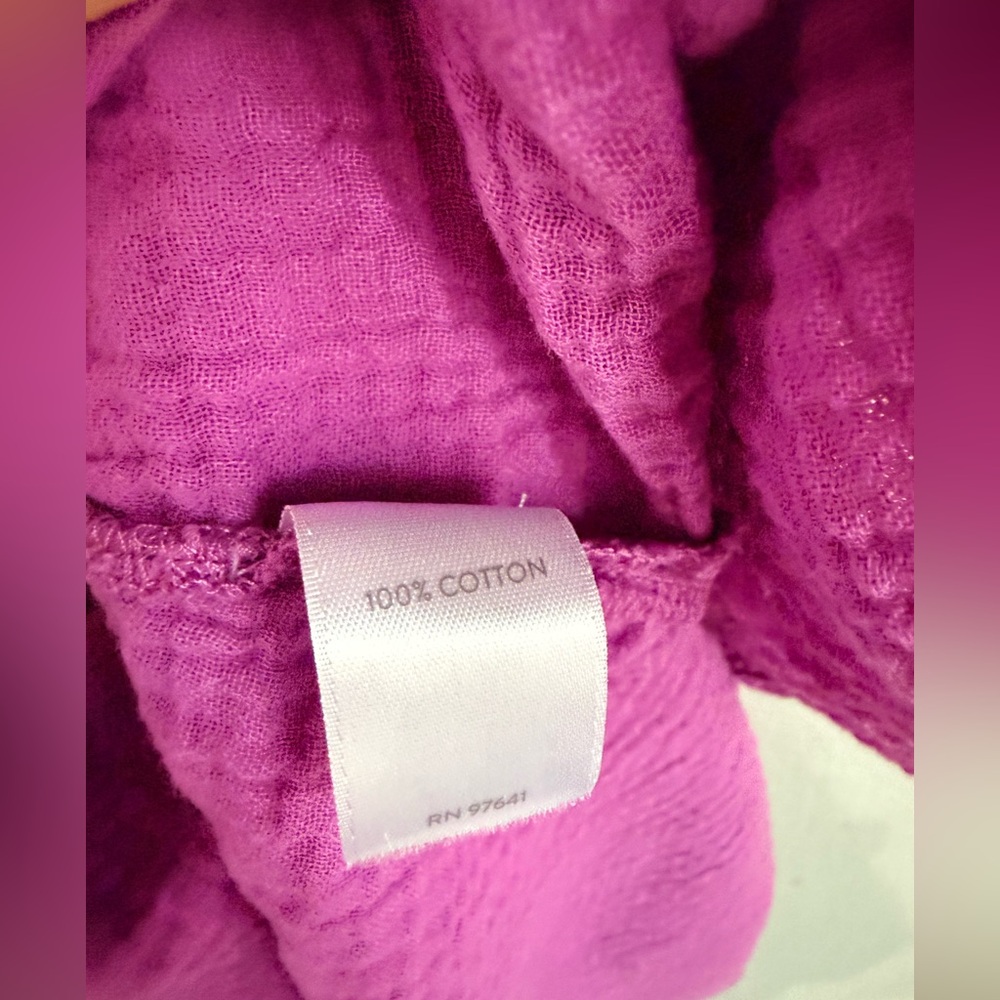 J.JILL COTTON-GAUZE ONE-POCKET SHIRTDRESS IN WILD ORCHID XL midi - Picture 5 of 6
